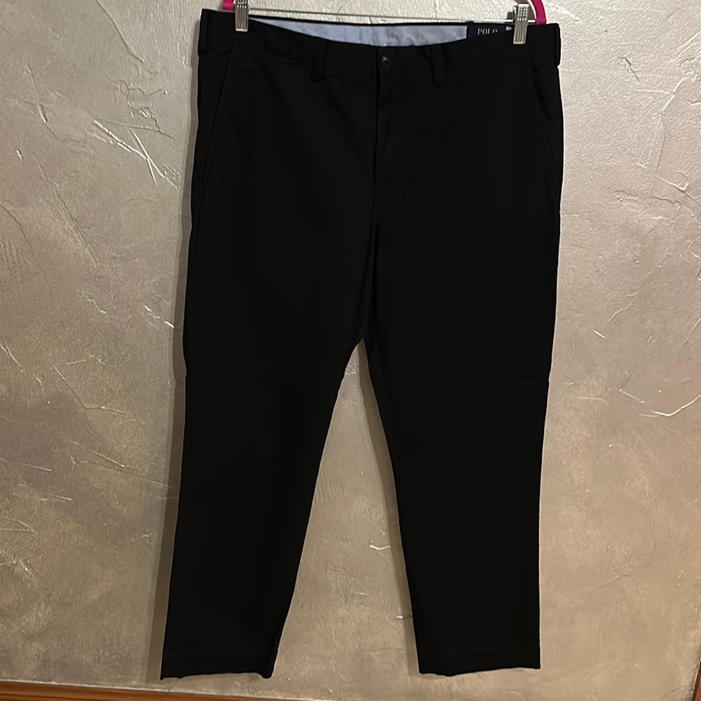 Mens Polo Chino Pants Black Size 36/29